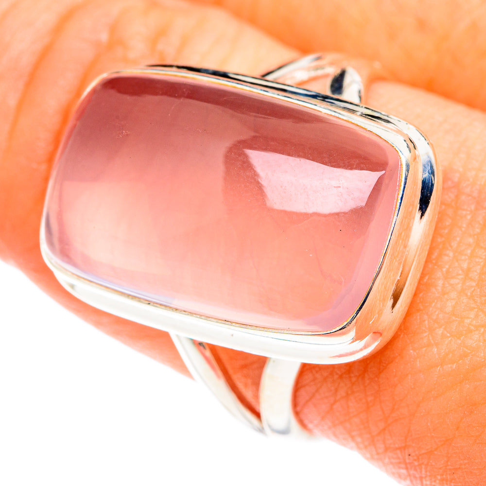Rose Quartz Rings handcrafted by Anasilvercos - RING75517
