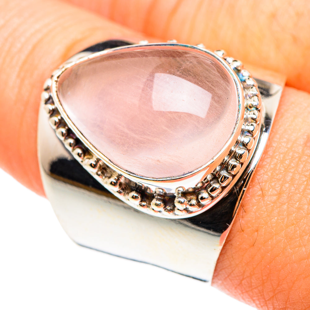 Rose Quartz Rings handcrafted by Anasilvercos - RING75574