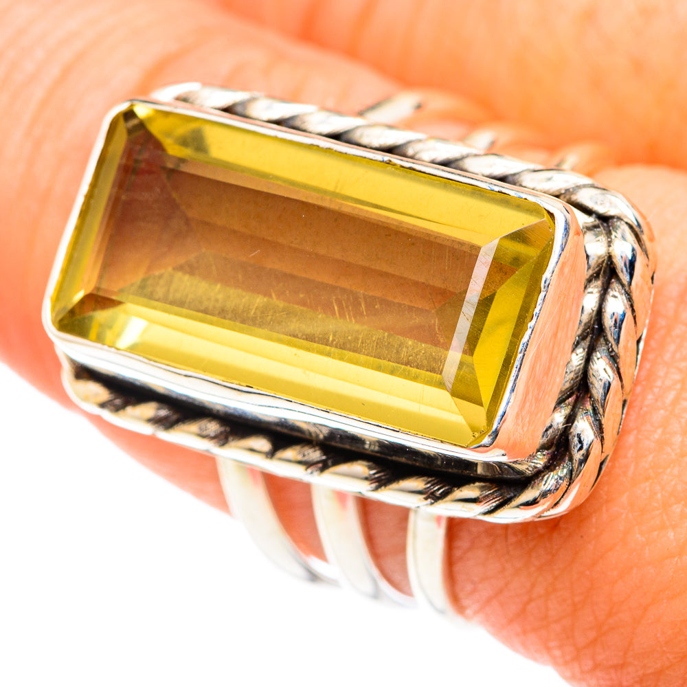Lemon Quartz Rings handcrafted by Anasilvercos - RING75584
