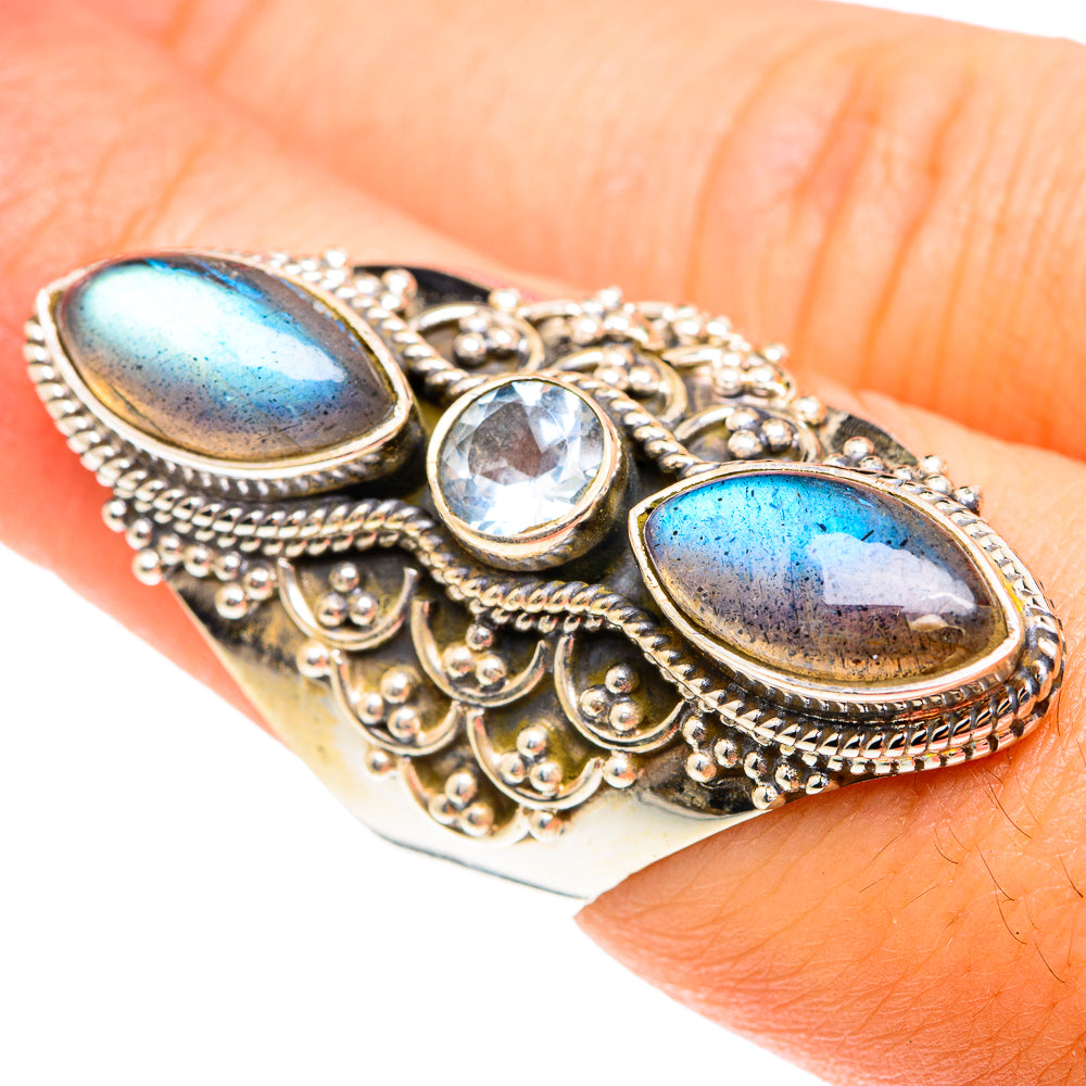 Labradorite Rings handcrafted by Anasilvercos - RING75585