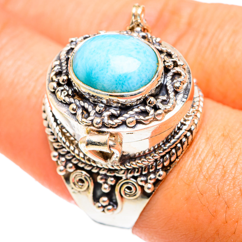 Larimar Rings handcrafted by Anasilvercos - RING75612