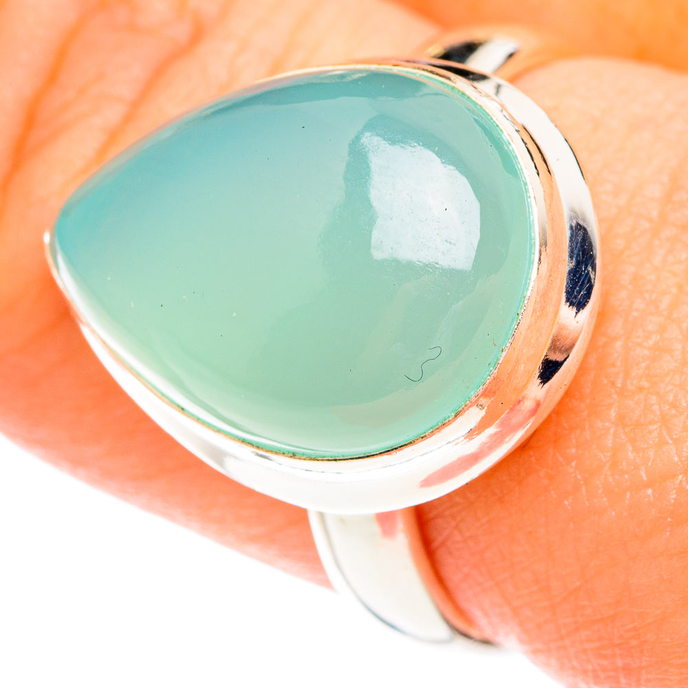 Aqua Chalcedony Rings handcrafted by Anasilvercos - RING75652