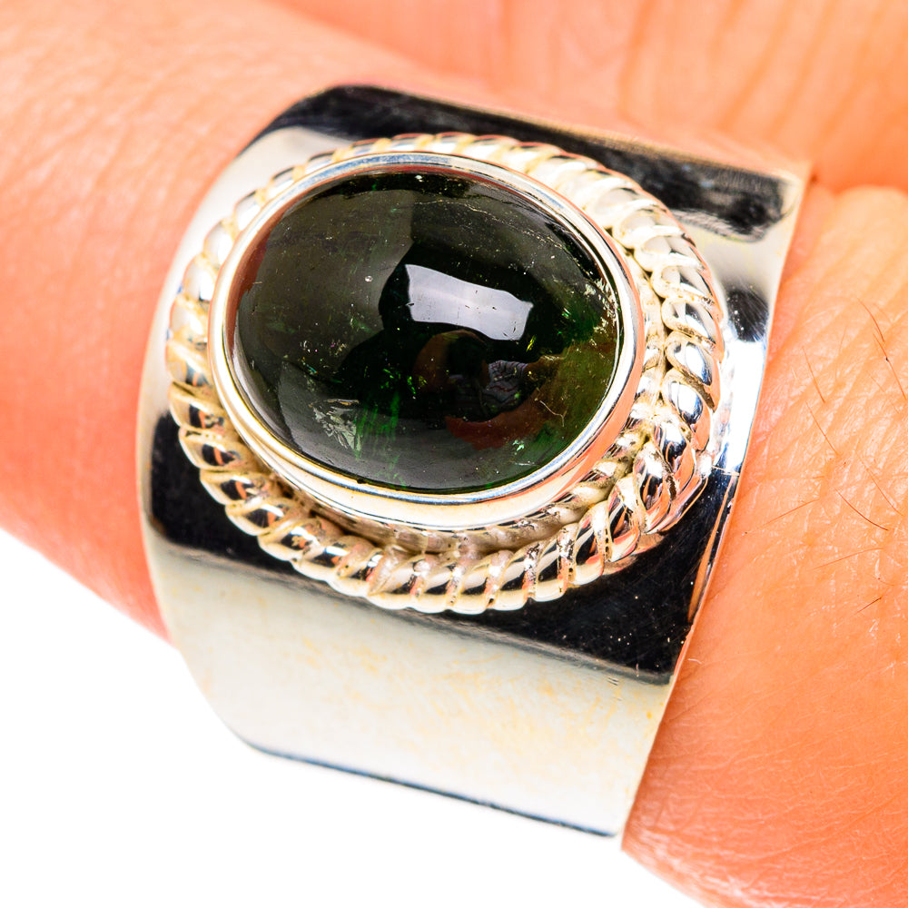 Green Tourmaline Rings handcrafted by Anasilvercos - RING75656