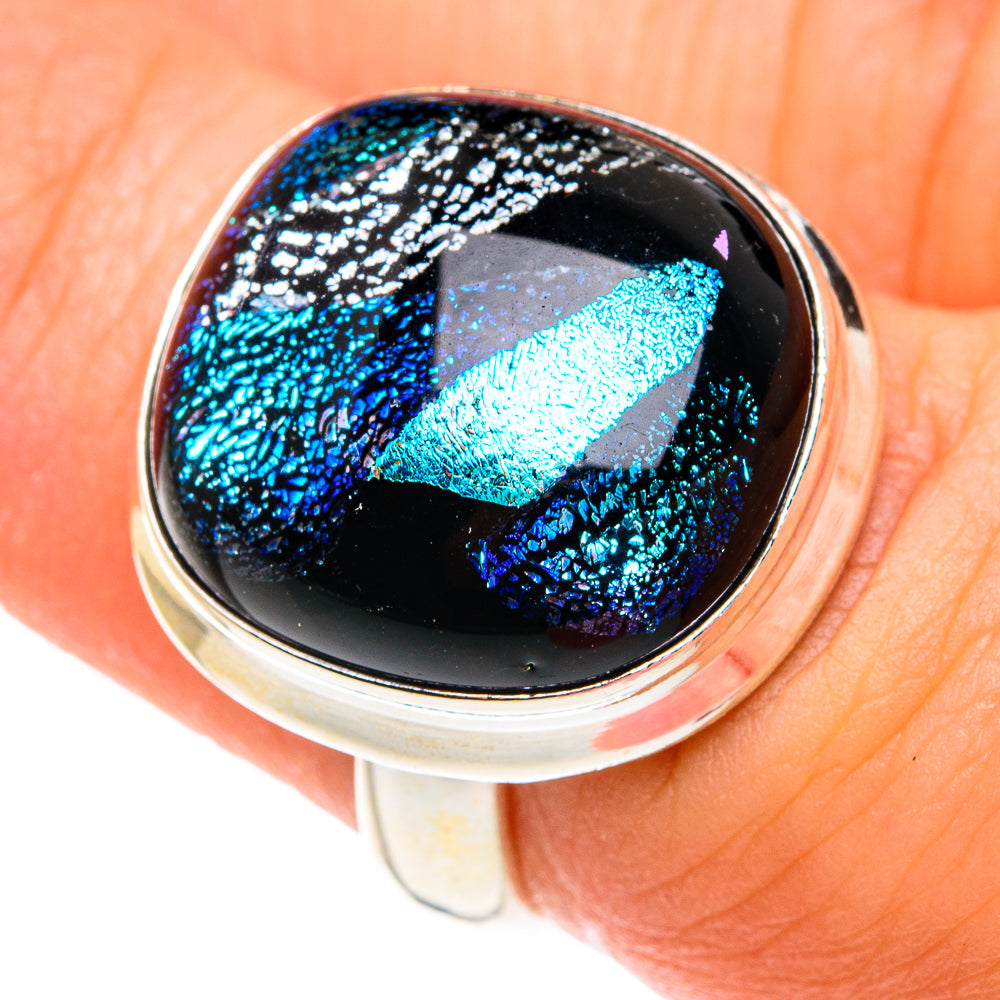 Dichroic Glass Rings handcrafted by Anasilvercos - RING75676