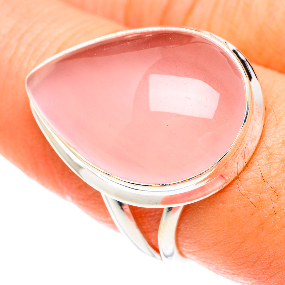 Rose Quartz Rings handcrafted by Anasilvercos - RING75686