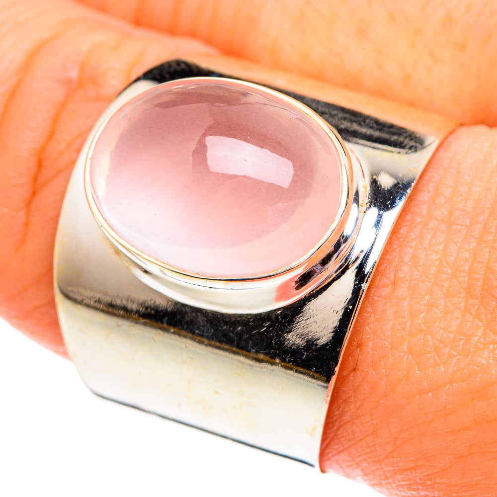 Rose Quartz Rings handcrafted by Anasilvercos - RING75689