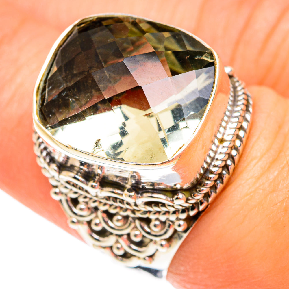 Green Amethyst Rings handcrafted by Anasilvercos - RING75708