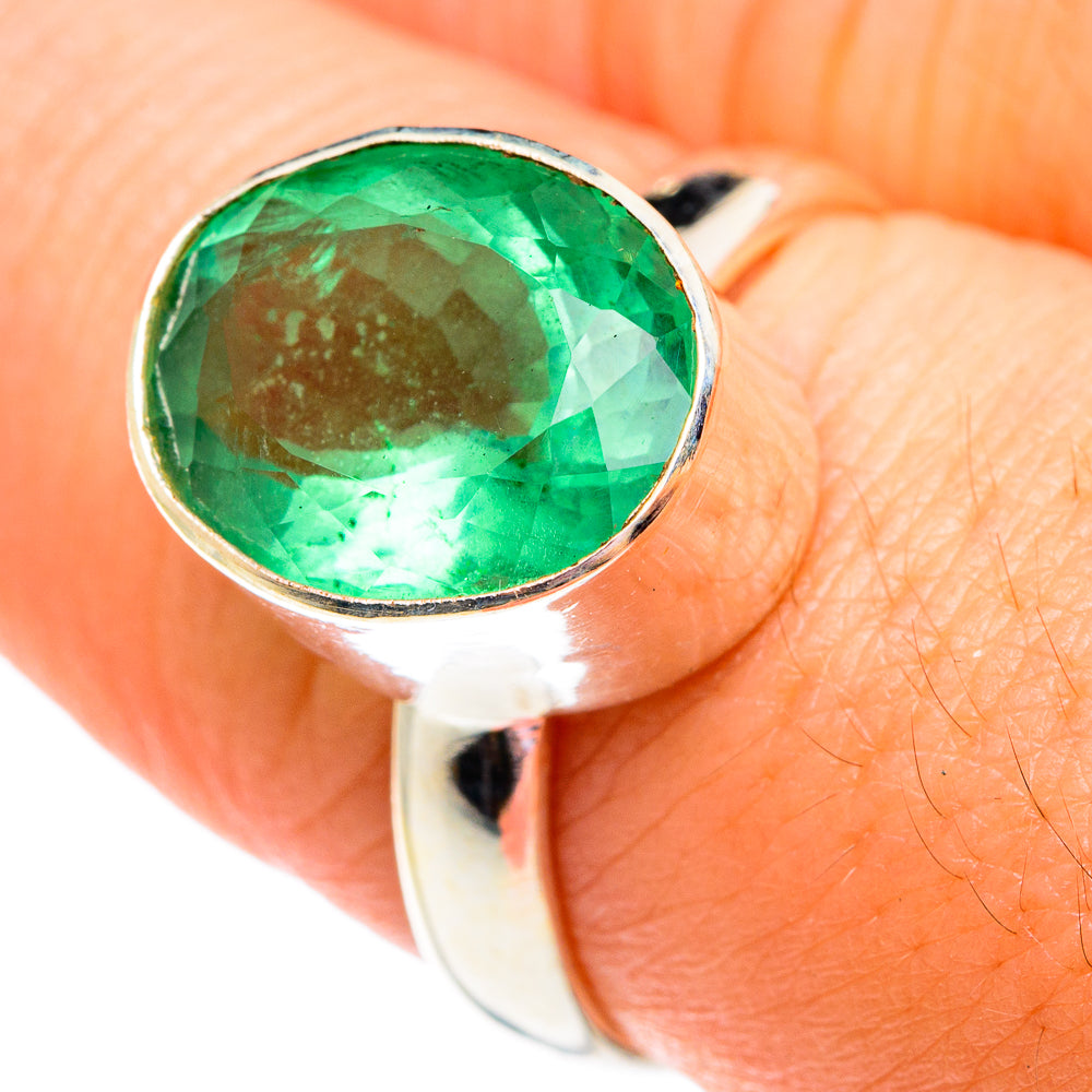 Green Fluorite Rings handcrafted by Anasilvercos - RING75733