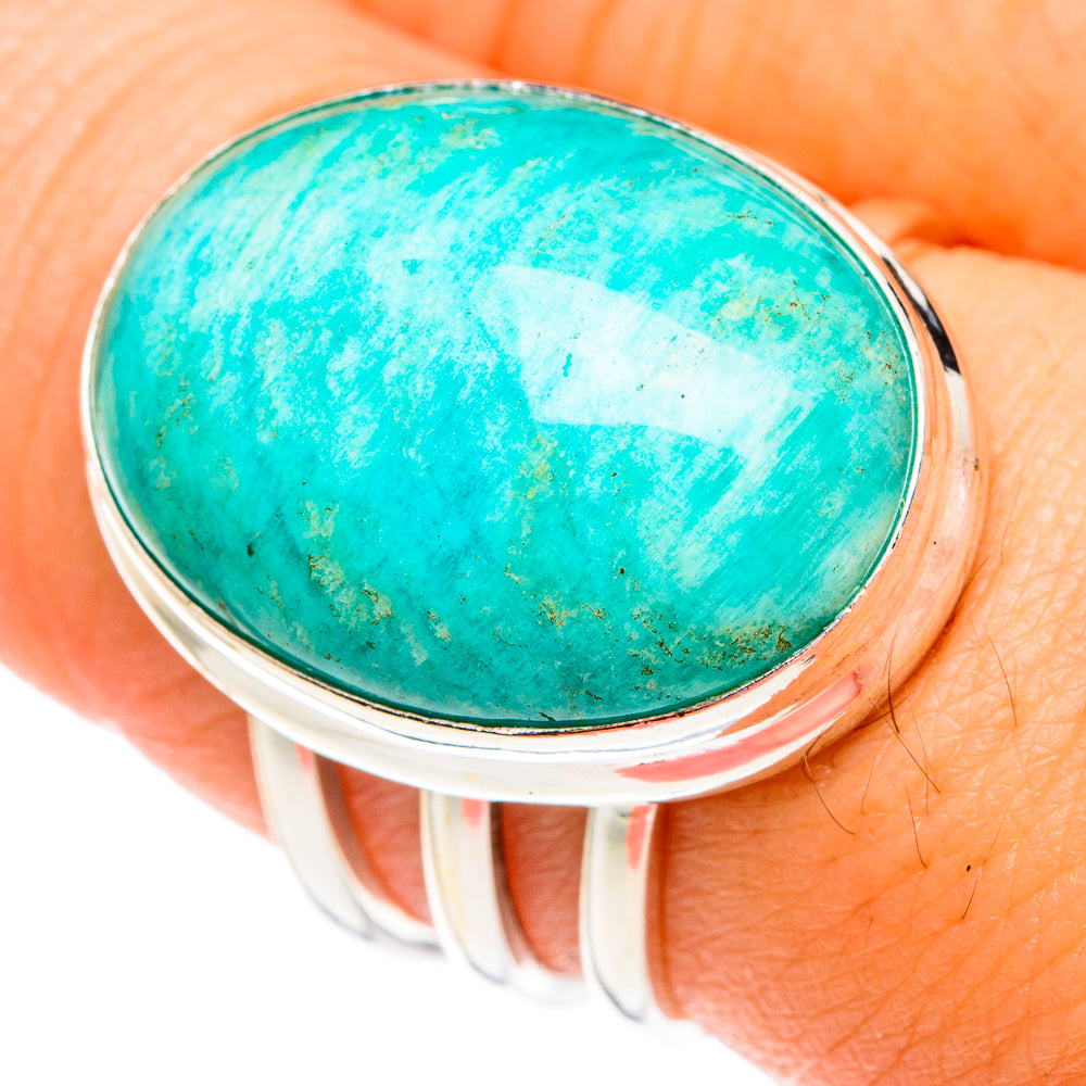 Peruvian Amazonite Rings handcrafted by Anasilvercos - RING75752