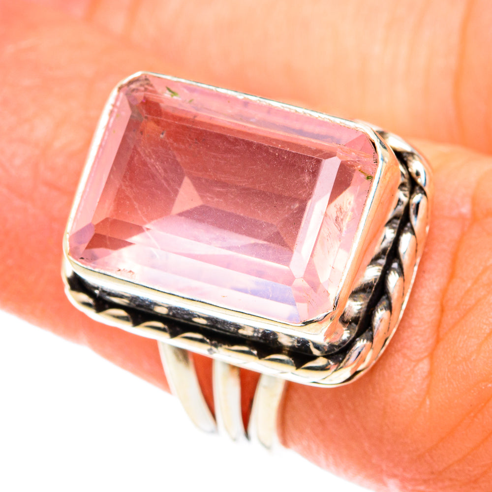 Rose Quartz Rings handcrafted by Anasilvercos - RING75759