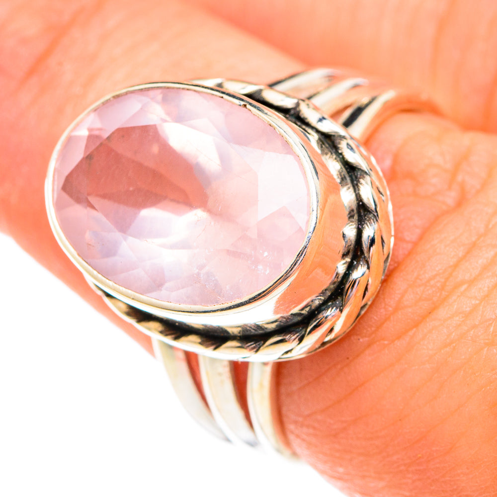 Rose Quartz Rings handcrafted by Anasilvercos - RING75780