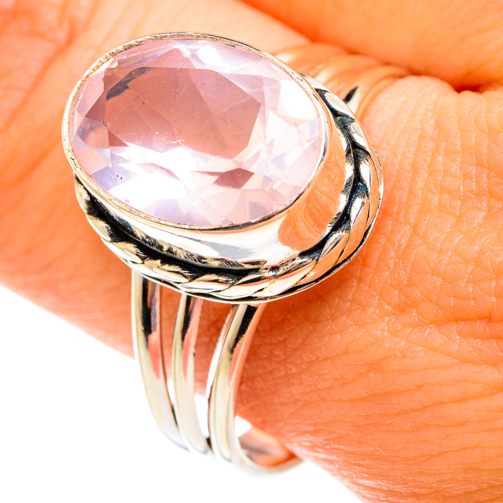 Rose Quartz Rings handcrafted by Anasilvercos - RING75802