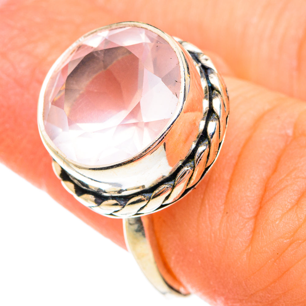 Rose Quartz Rings handcrafted by Anasilvercos - RING75803