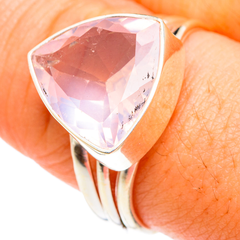 Rose Quartz Rings handcrafted by Anasilvercos - RING75804
