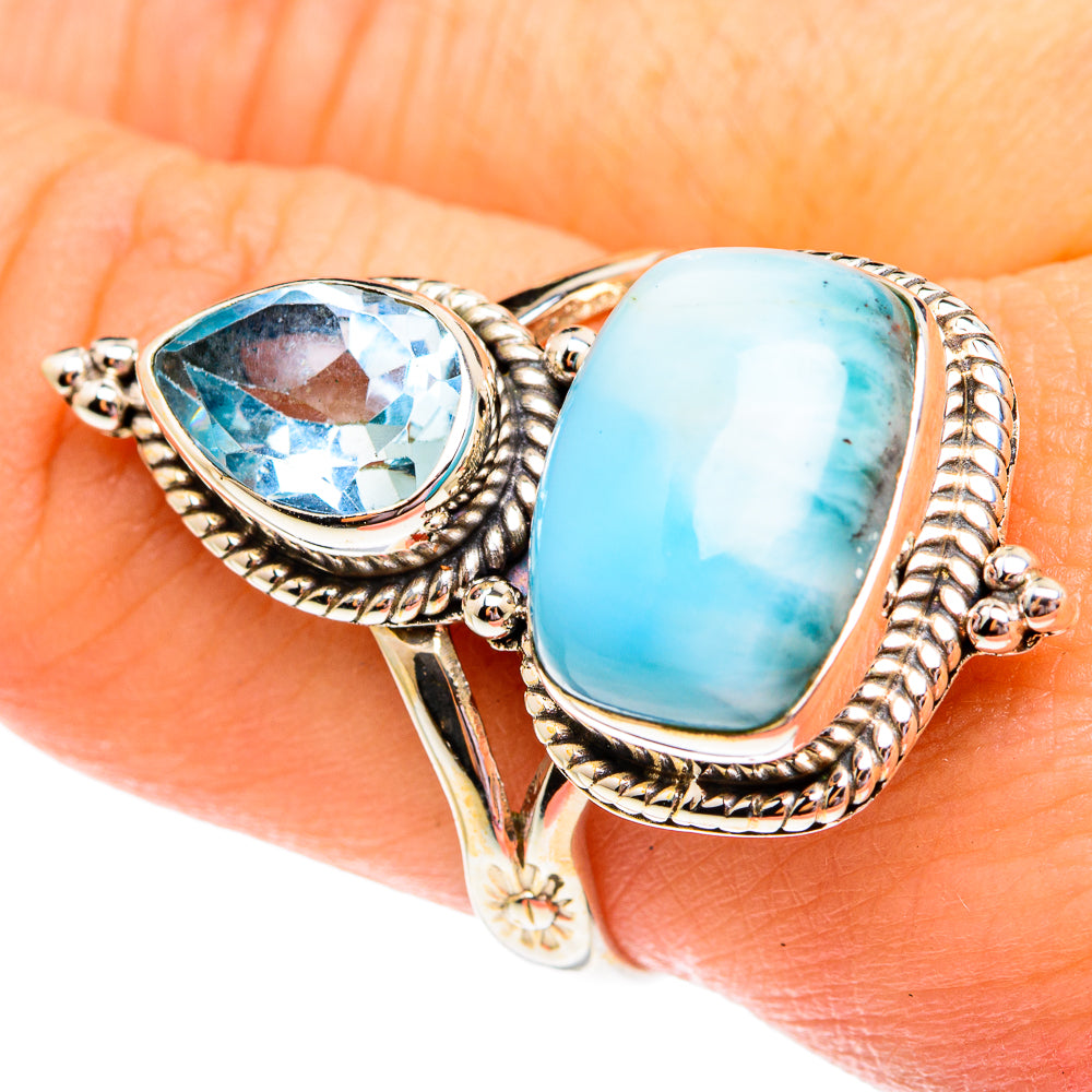 Larimar Rings handcrafted by Anasilvercos - RING75831