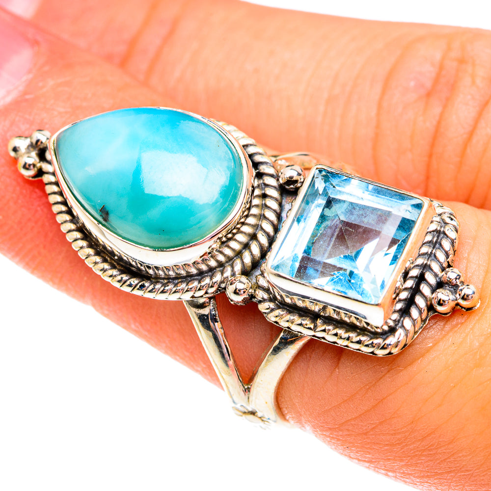 Larimar Rings handcrafted by Anasilvercos - RING75871