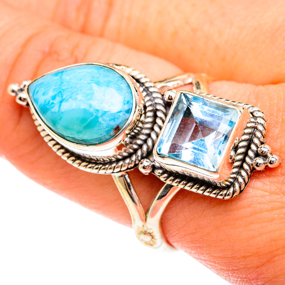 Larimar Rings handcrafted by Anasilvercos - RING75901