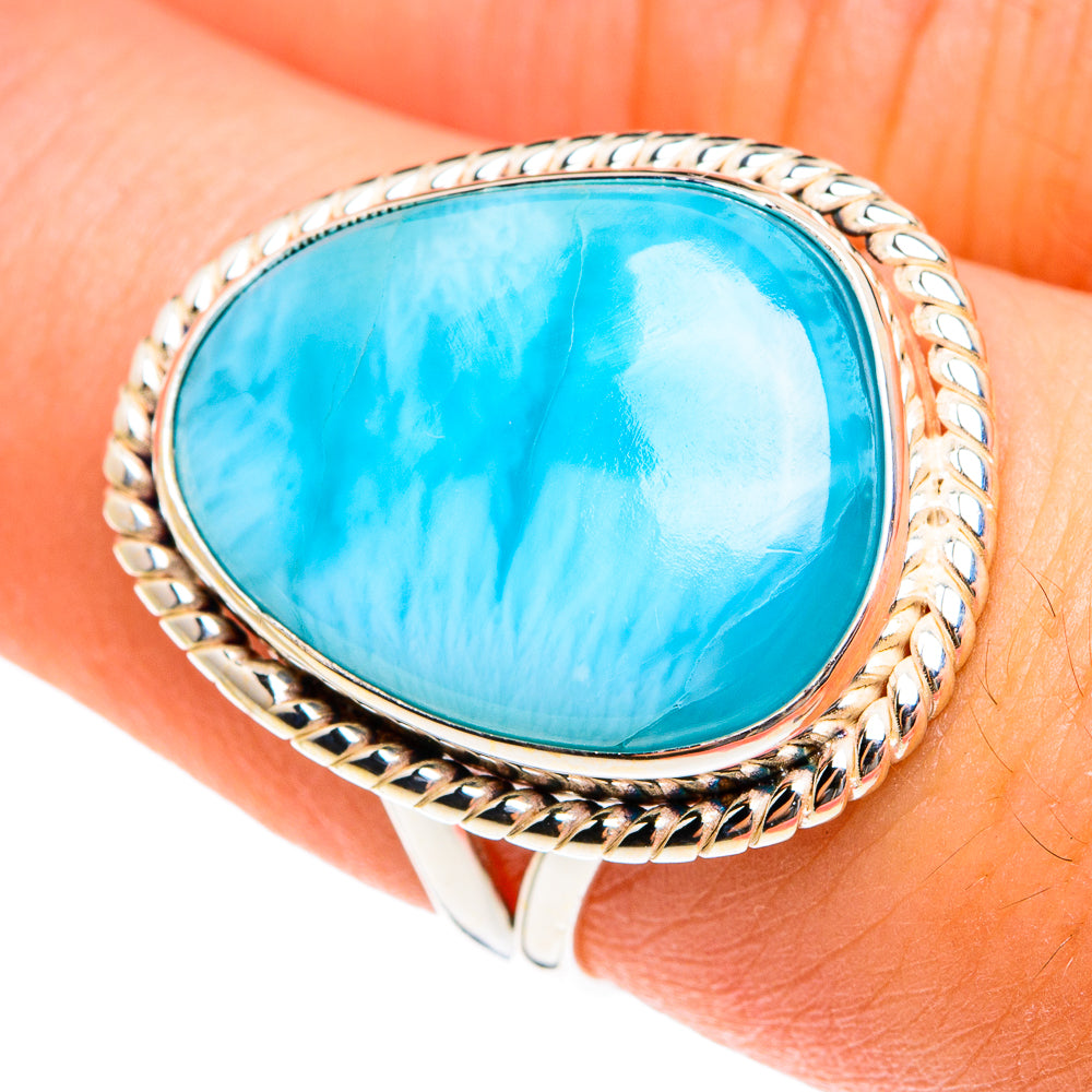 Larimar Rings handcrafted by Anasilvercos - RING75951