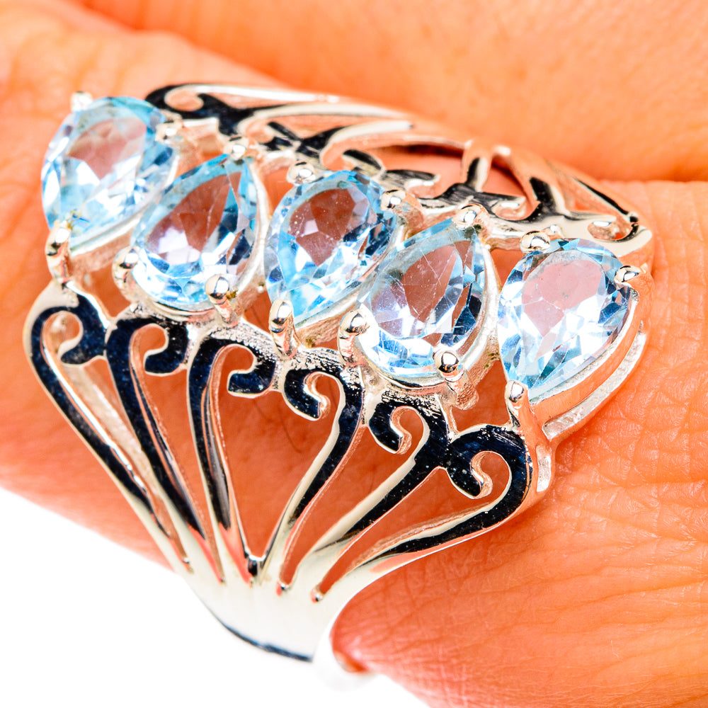 Blue Topaz Rings handcrafted by Anasilvercos - RING75977