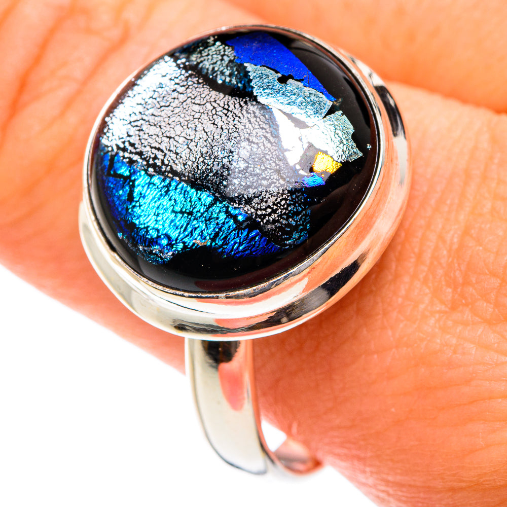 Dichroic Glass Rings handcrafted by Anasilvercos - RING75996