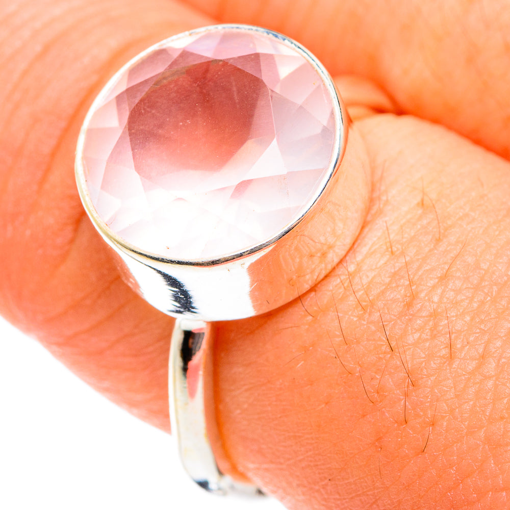 Rose Quartz Rings handcrafted by Anasilvercos - RING76010