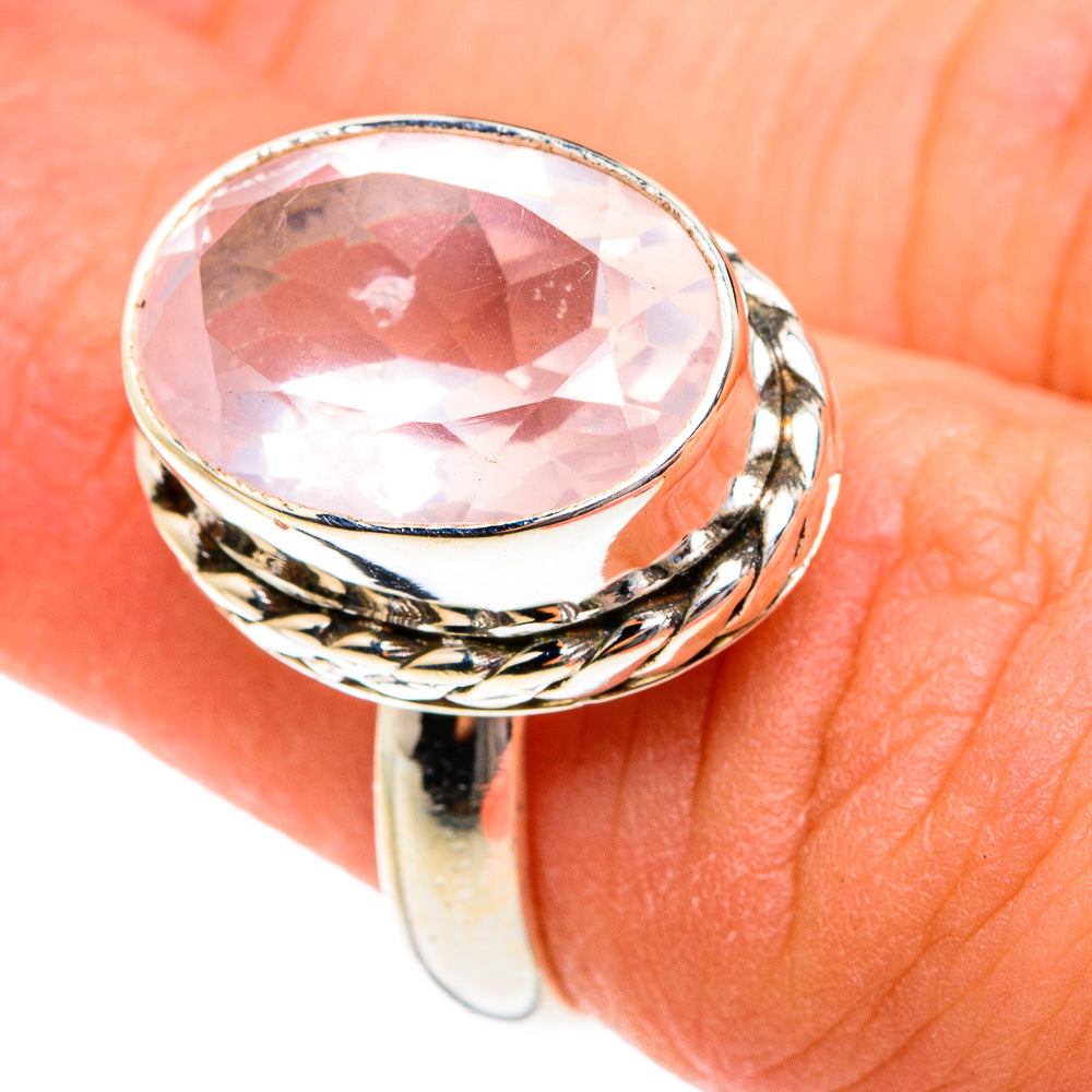 Rose Quartz Rings handcrafted by Anasilvercos - RING76011