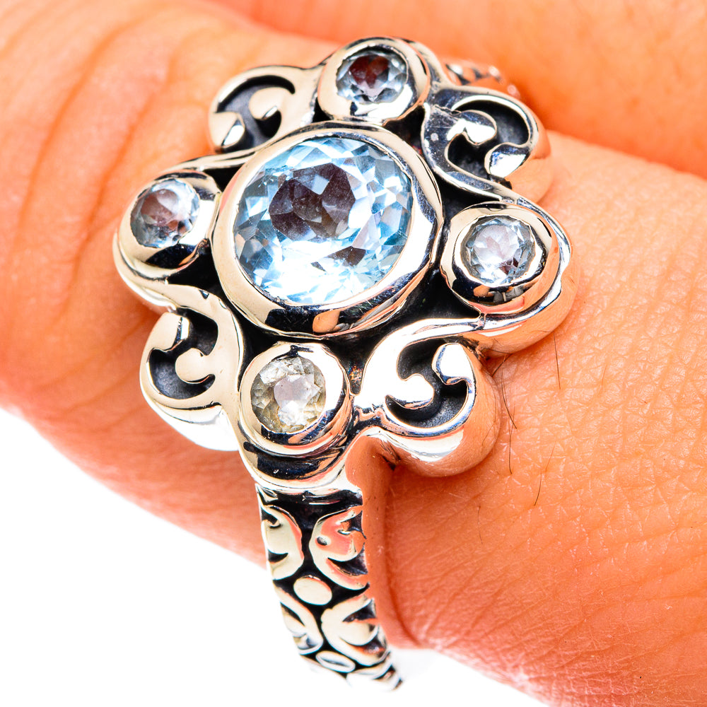 Blue Topaz Rings handcrafted by Anasilvercos - RING76073