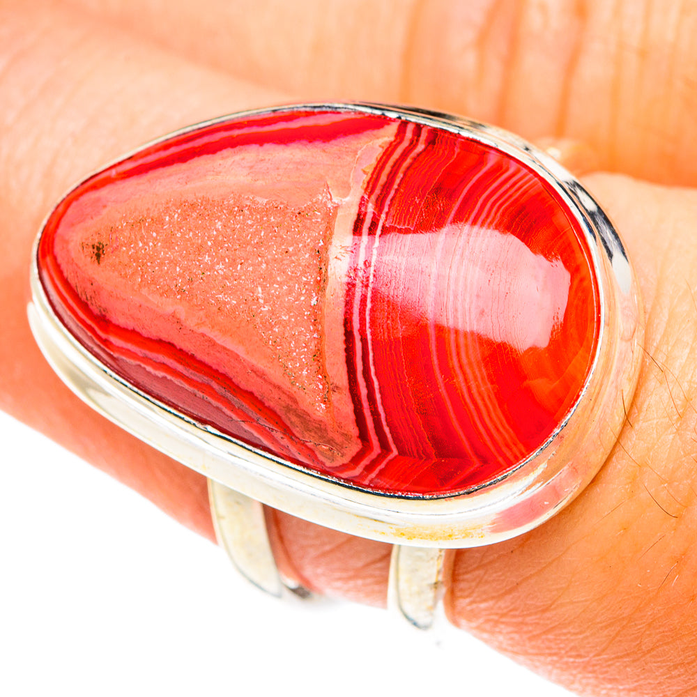 Red Botswana Agate Rings handcrafted by Anasilvercos - RING76100