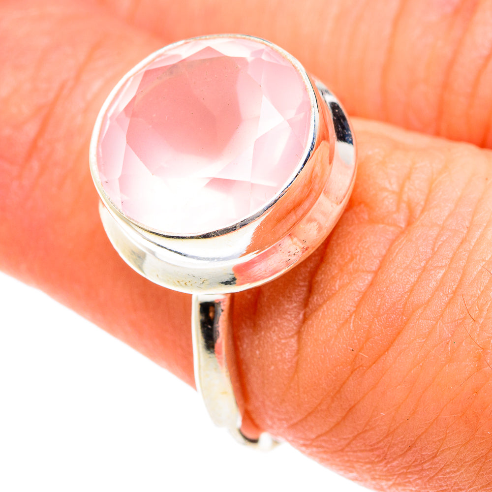 Rose Quartz Rings handcrafted by Anasilvercos - RING76103
