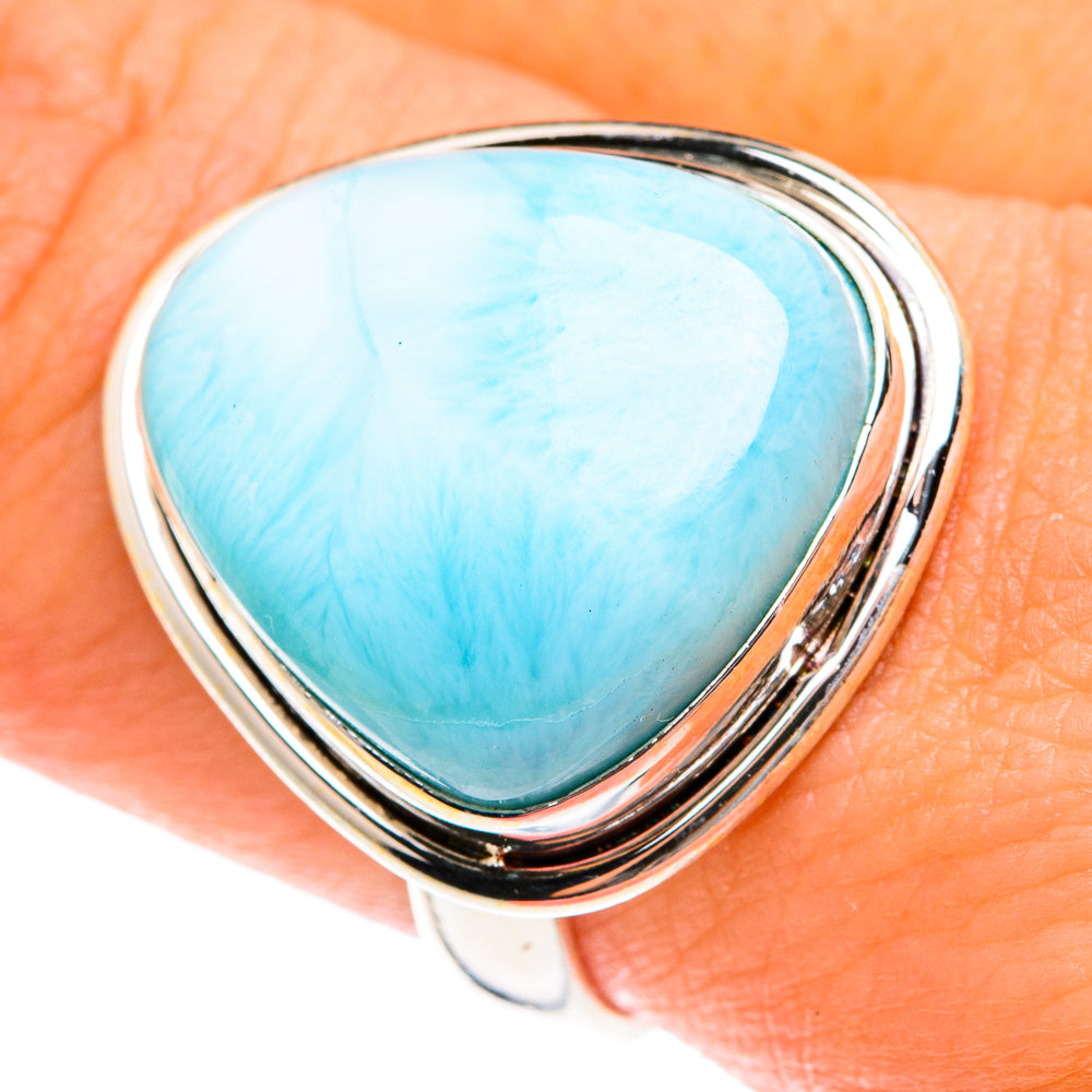 Larimar Rings handcrafted by Anasilvercos - RING76112