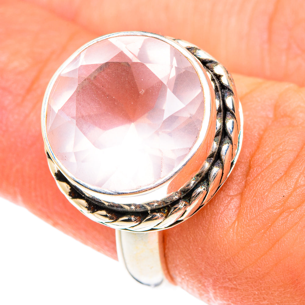 Rose Quartz Rings handcrafted by Anasilvercos - RING76123
