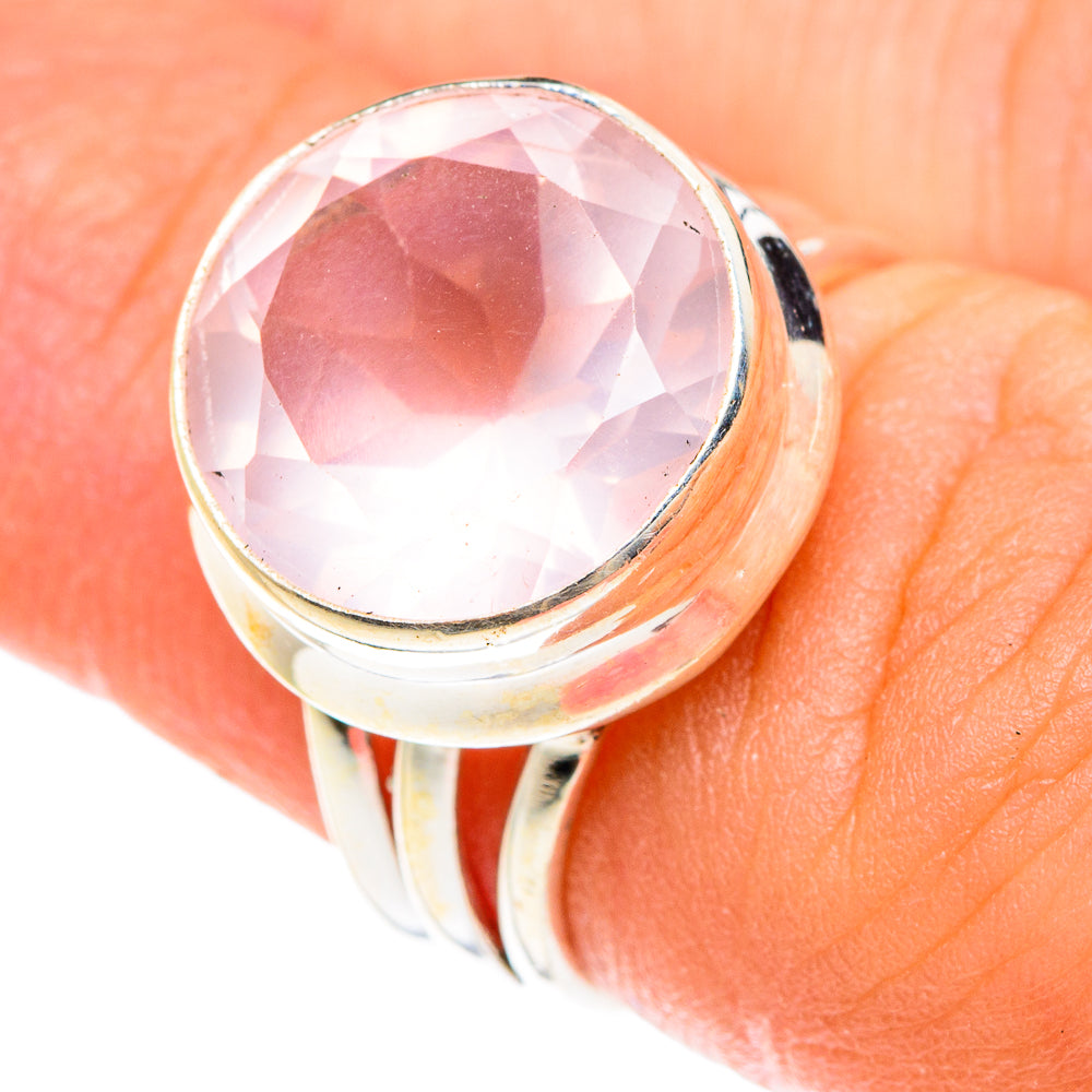 Rose Quartz Rings handcrafted by Anasilvercos - RING76124