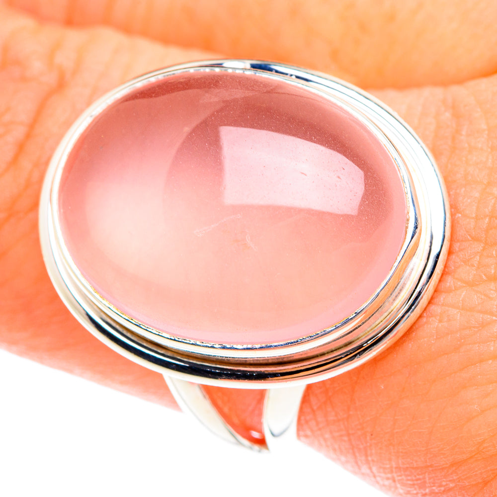 Rose Quartz Rings handcrafted by Anasilvercos - RING76145