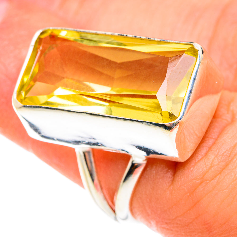 Lemon Quartz Rings handcrafted by Anasilvercos - RING76159