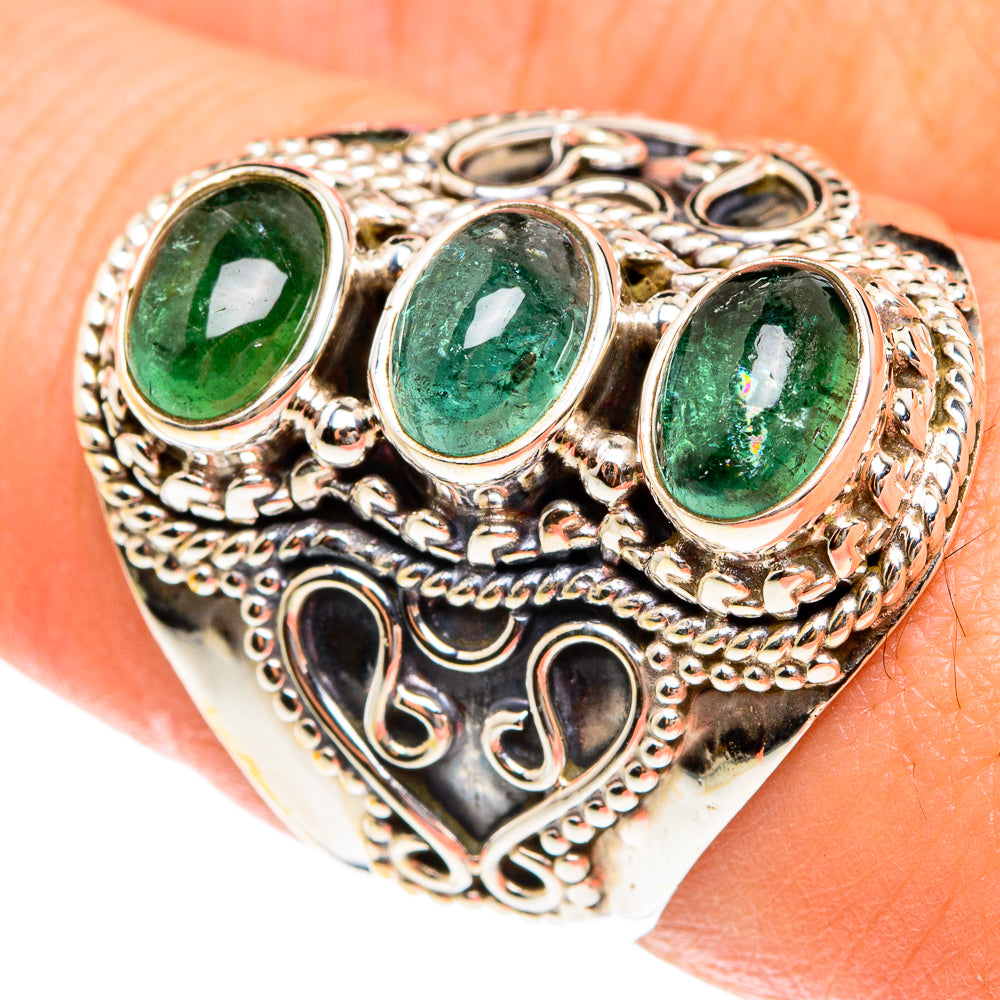 Green Tourmaline Rings handcrafted by Anasilvercos - RING76162