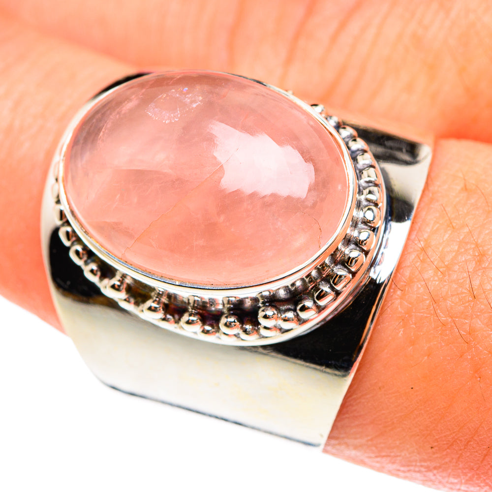 Rose Quartz Rings handcrafted by Anasilvercos - RING76177