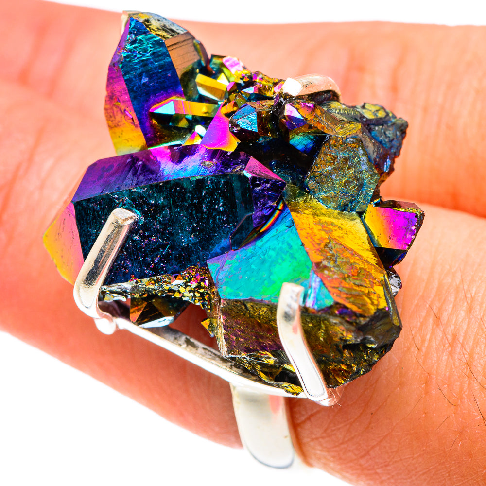 Titanium Sunshine Druzy Rings handcrafted by Anasilvercos - RING76187
