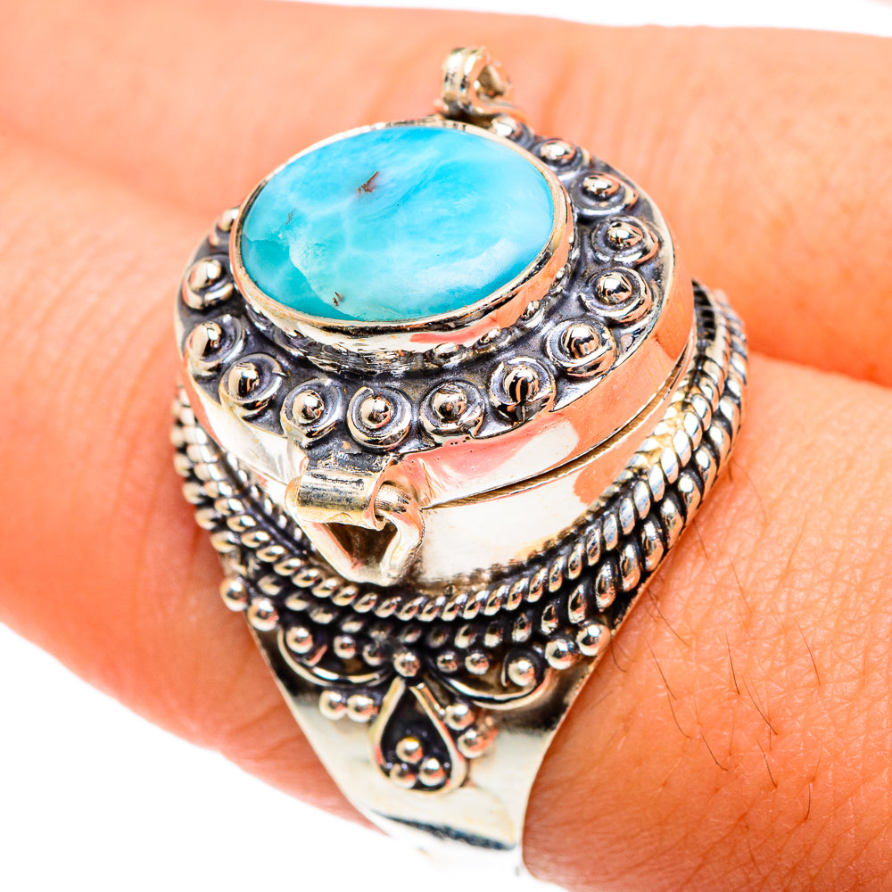 Larimar Rings handcrafted by Anasilvercos - RING76224