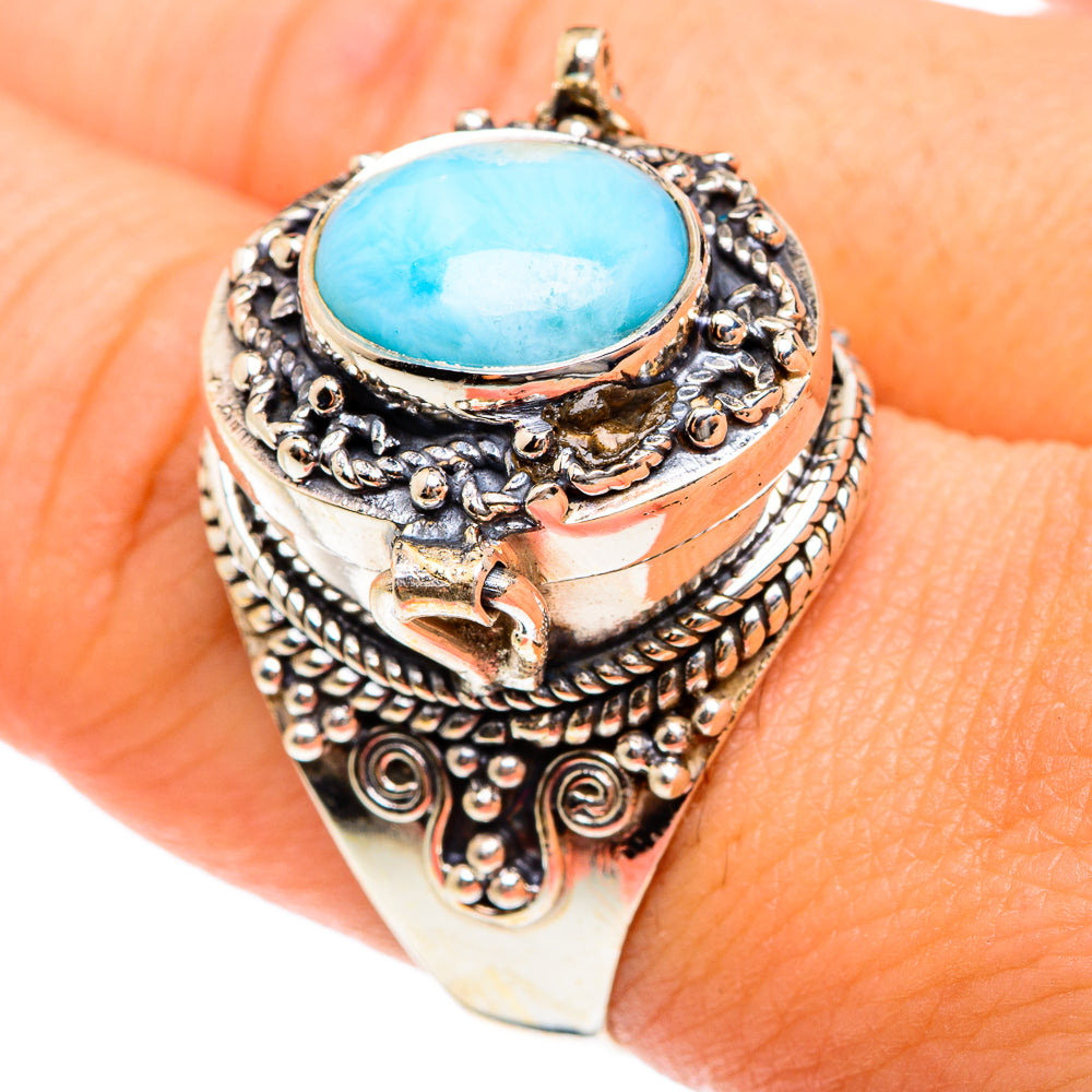 Larimar Rings handcrafted by Anasilvercos - RING76266