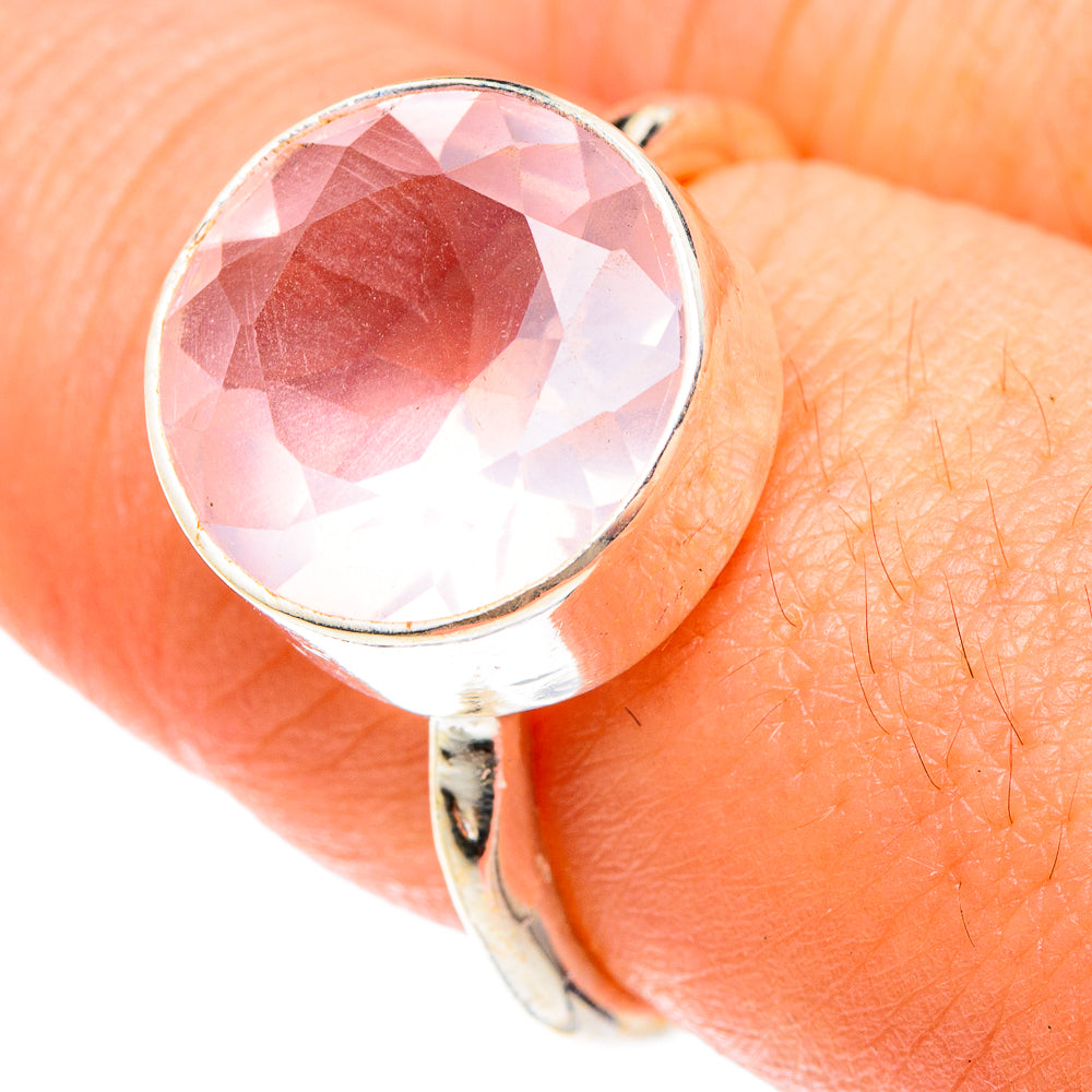 Rose Quartz Rings handcrafted by Anasilvercos - RING76279