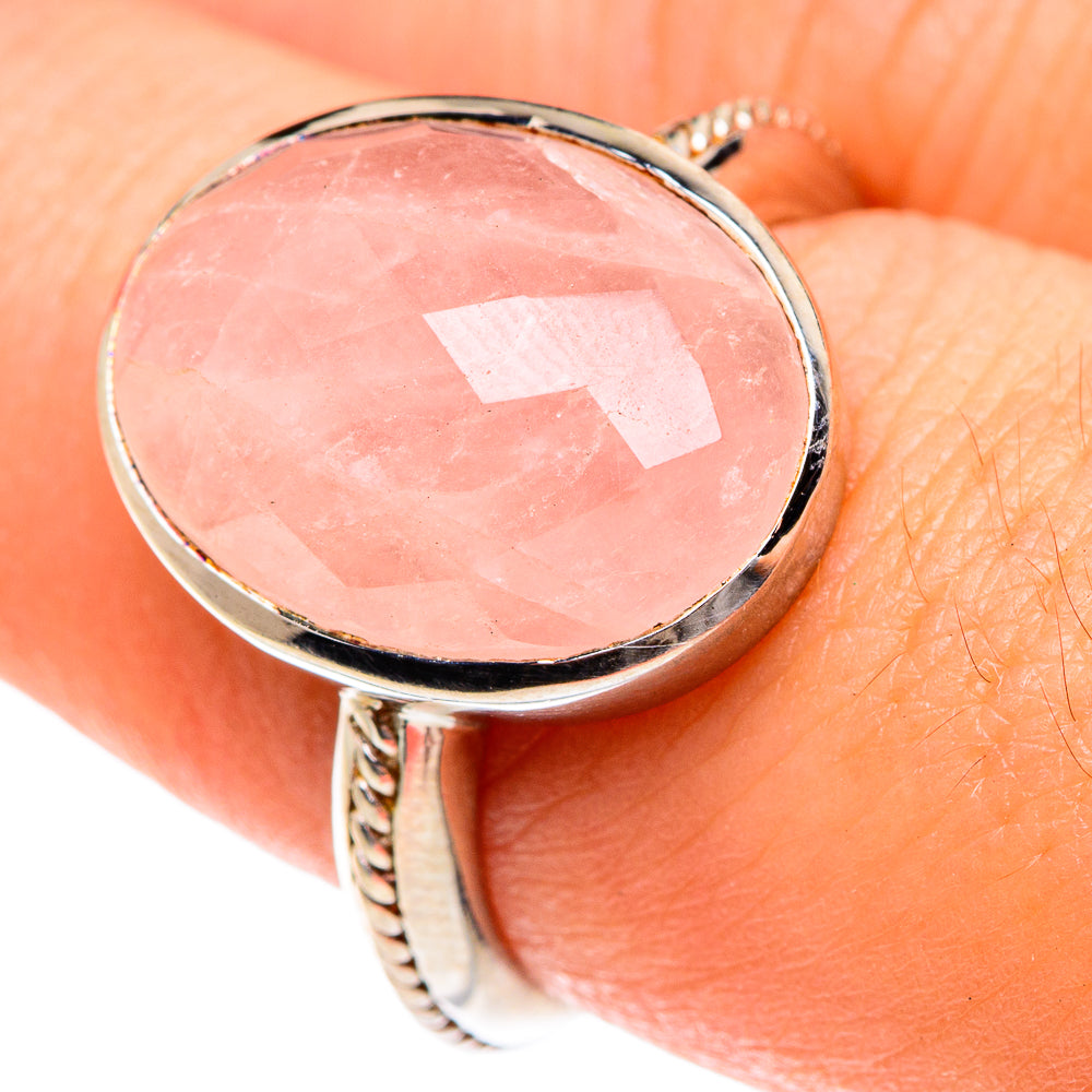 Rose Quartz Rings handcrafted by Anasilvercos - RING76280