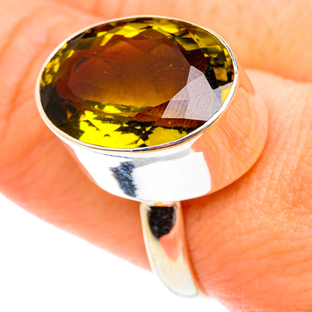 Olive Quartz Rings handcrafted by Anasilvercos - RING76295