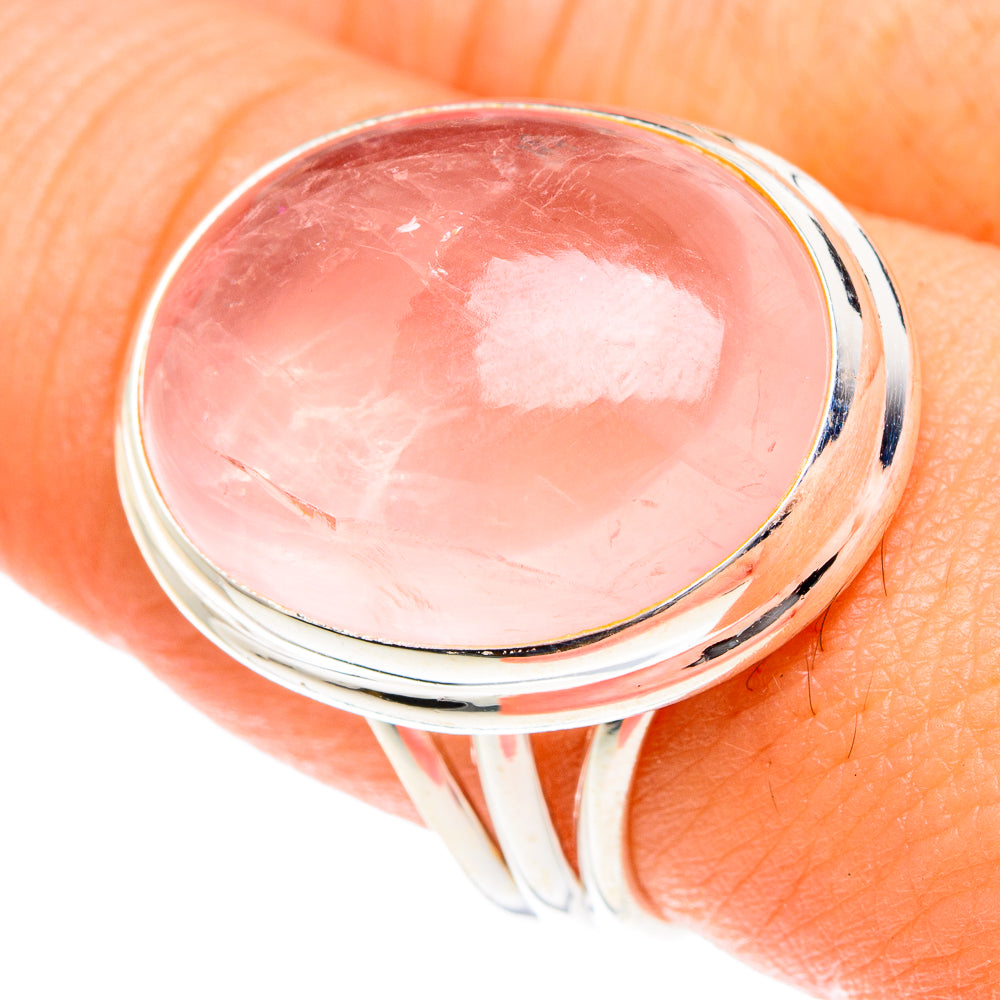 Rose Quartz Rings handcrafted by Anasilvercos - RING76308
