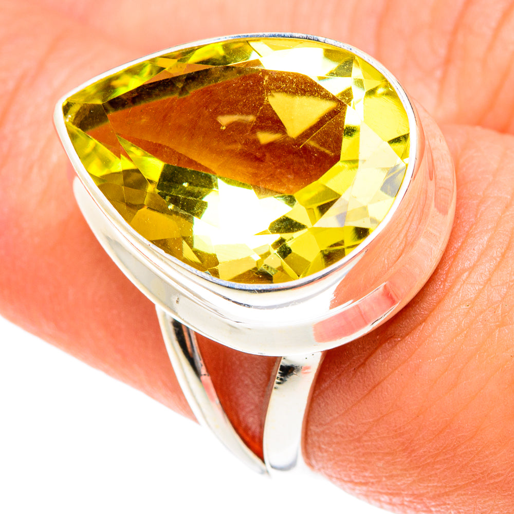 Lemon Quartz Rings handcrafted by Anasilvercos - RING76320