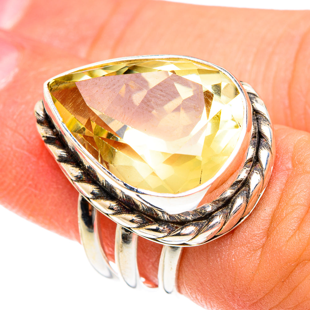 Lemon Quartz Rings handcrafted by Anasilvercos - RING76321