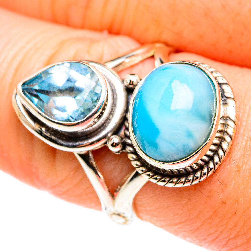 Larimar Rings handcrafted by Anasilvercos - RING76322