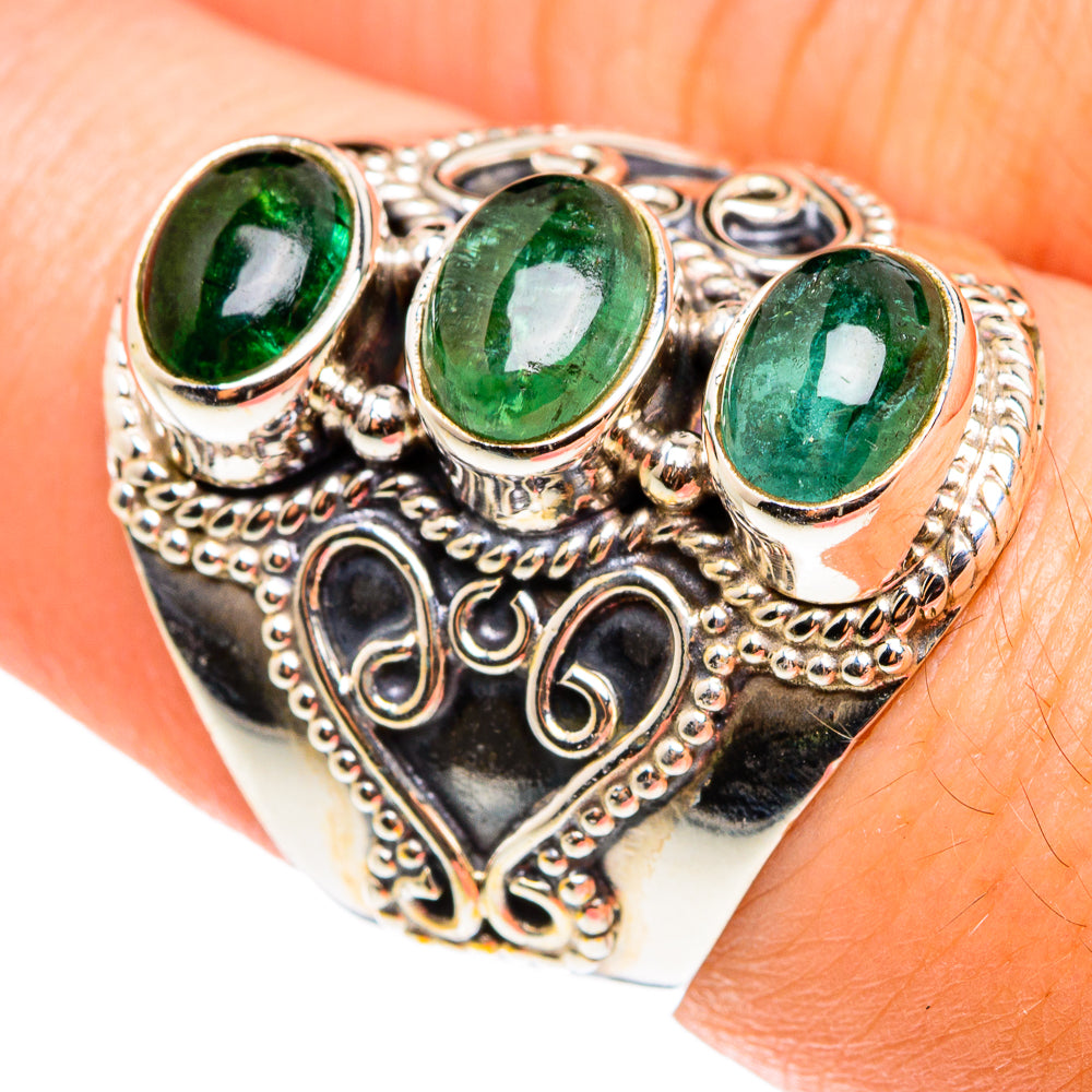 Green Tourmaline Rings handcrafted by Anasilvercos - RING76327