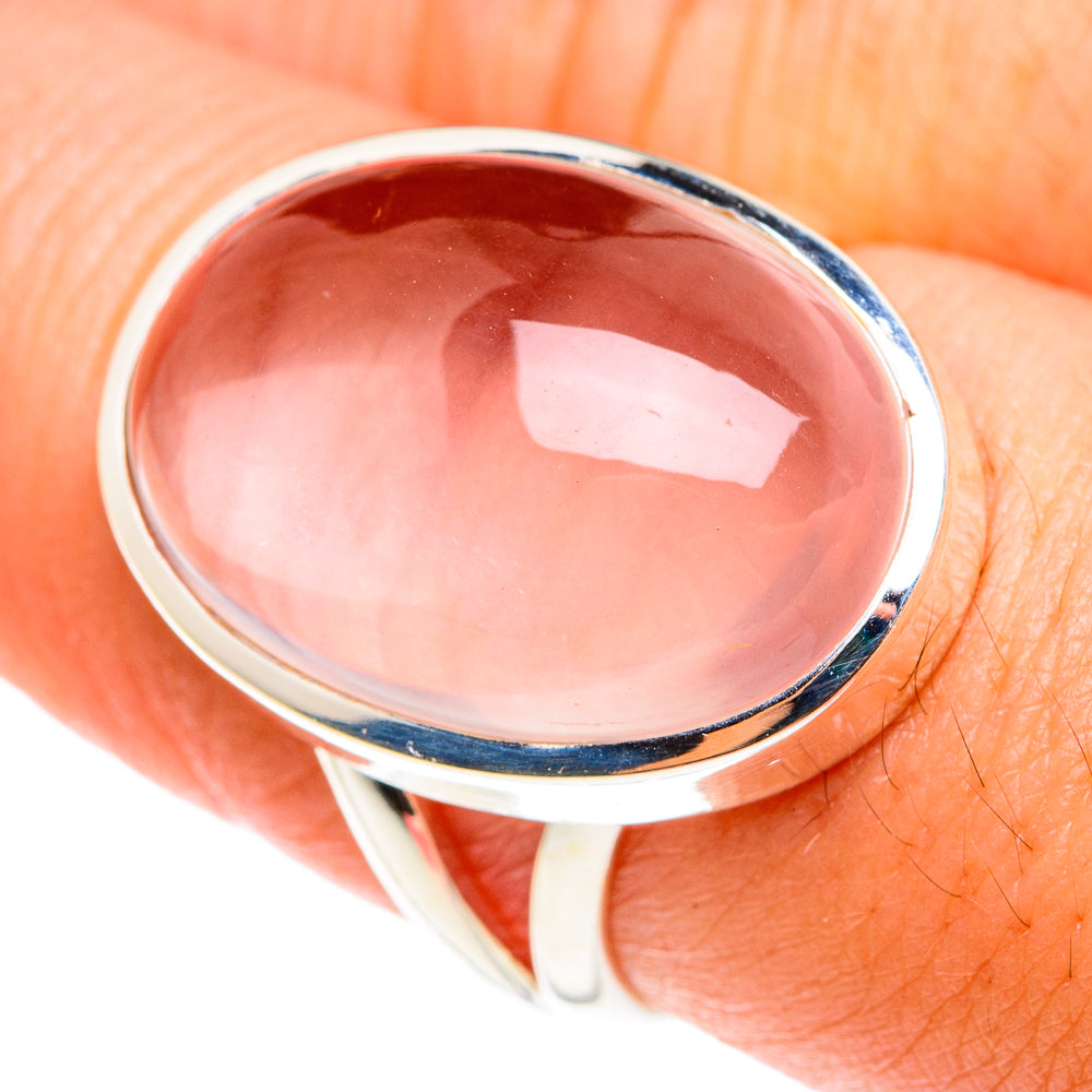 Rose Quartz Rings handcrafted by Anasilvercos - RING76339