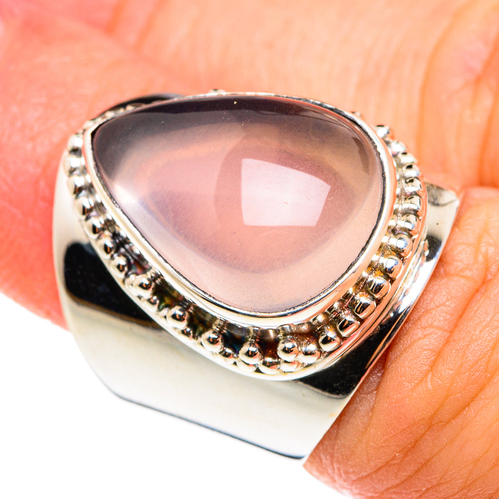 Rose Quartz Rings handcrafted by Anasilvercos - RING76340