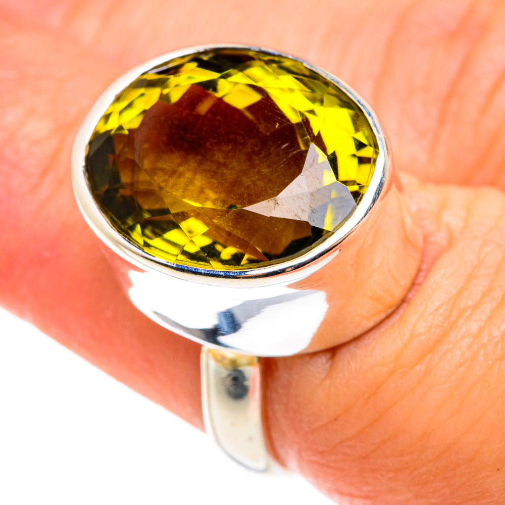 Olive Quartz Rings handcrafted by Anasilvercos - RING76355